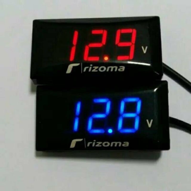 Volt Meter Motor &amp; Vol Meter Aki Digital Alat Pengukur Aki Motor Led WaterProof