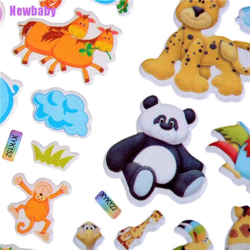 (Newbaby) Mainan Stiker 3D Motif Kartun Kebun Binatang Bahan PVC Untuk Anak Laki-Laki / Perempuan