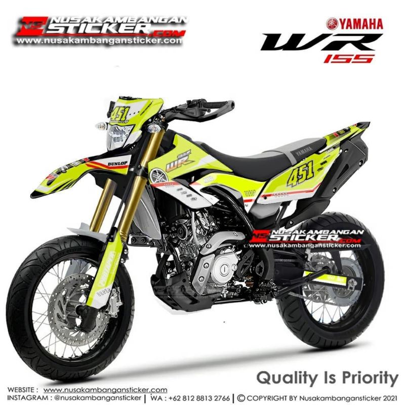 Stiker Motor Yamaha WR 155 Yellow  Decal Hi Grip Cross Trail Supermoto Custom Variasi Qualitas Tingg