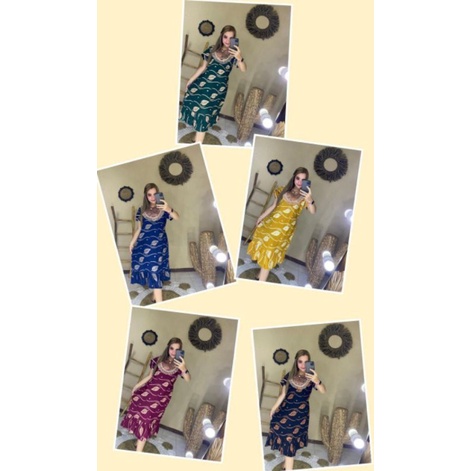 DASTER ARAB RENDA BELARAK DAUN BORKAT VEE MODEL RESLETING DEPAN DASTER BRUKAT MOTIF DAUN BAHAN RAYON