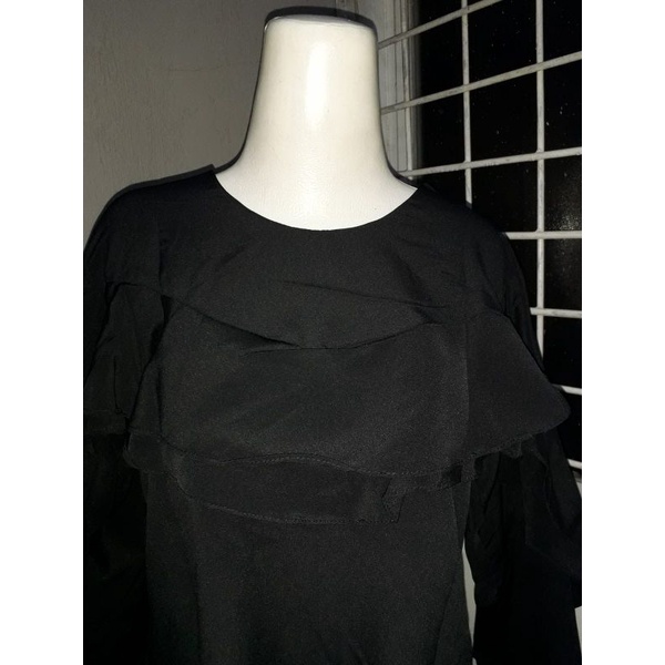 blouse hitam dada rempel 35k