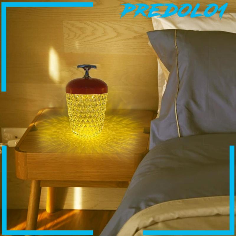 [PREDOLO1] Portable Crystal Desk Lamp Dimming Decoration Charging for Bar NightStand