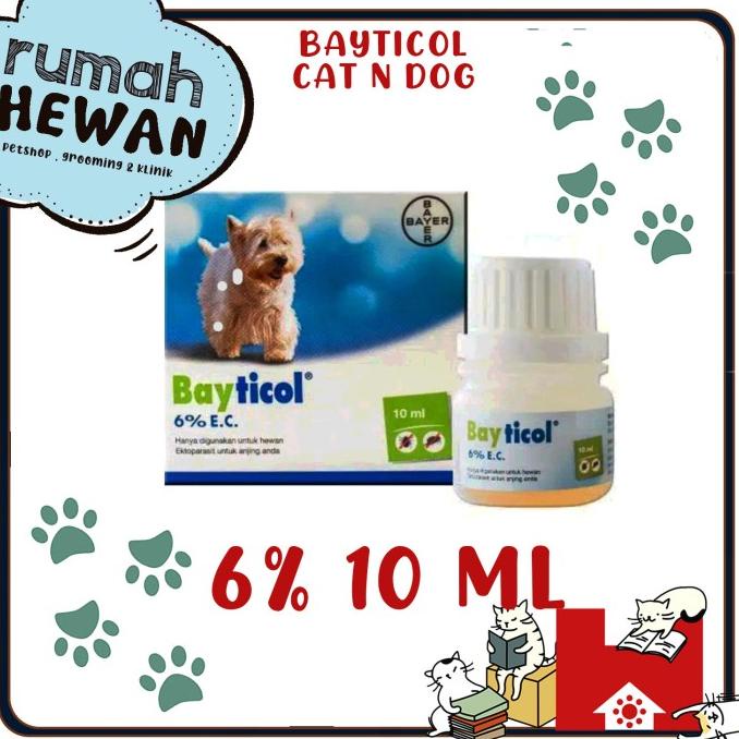 TERMURAH BAYTICOL 10ML - DISINFEKTAN / OBAT KUTU JAMUR ANJING KUCING Asli