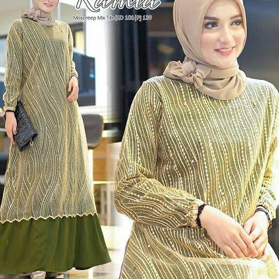 BEST ד RANIA DRESS / DRESS BRUKAT / DRESS MUSLIM AL DG6...