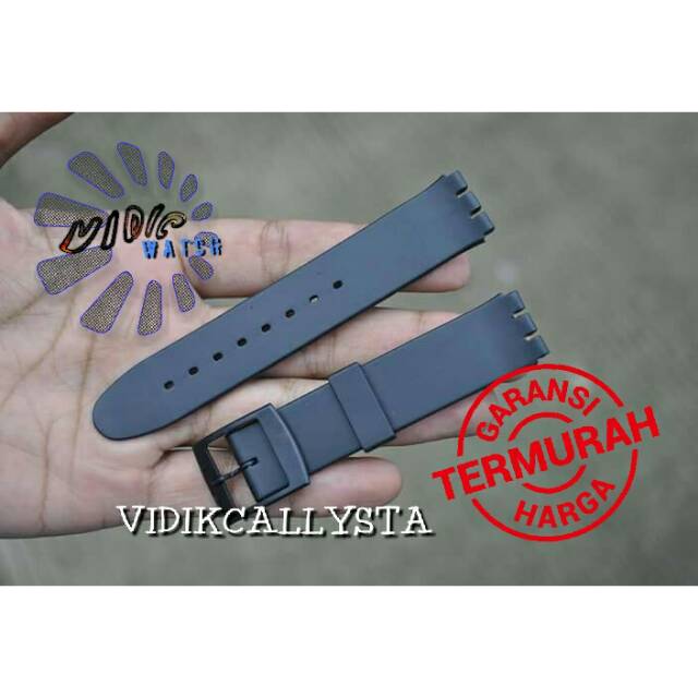 TALI JAM 17 MM HITAM POLOS SKIN CHRONO IRONY MEDIUM IRONY BIG STANDART GENT SCUBA200