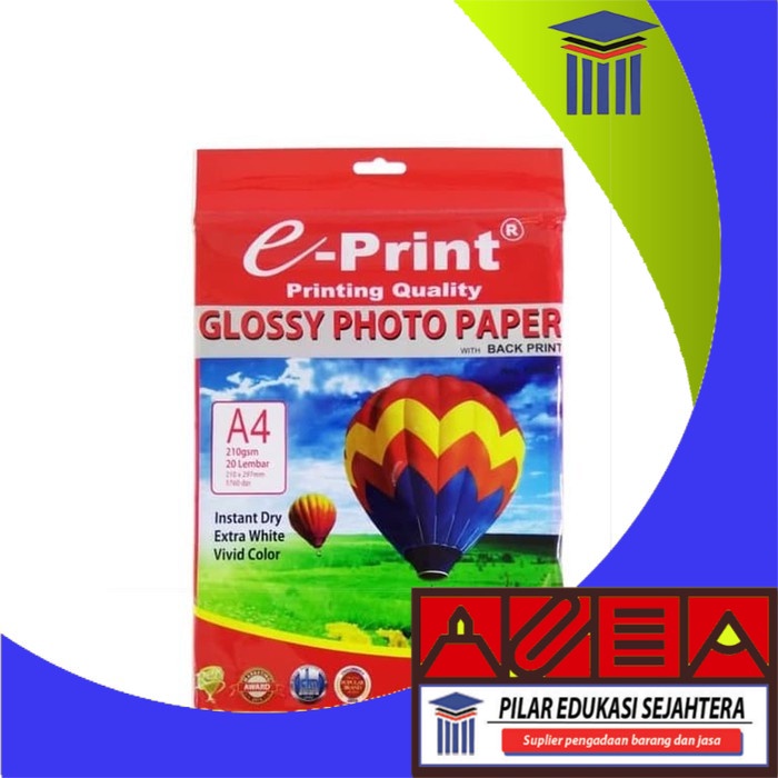

PAPER | KERTAS PHOTO GLOSSY E-PRINT A4 210 GRAM MURAH