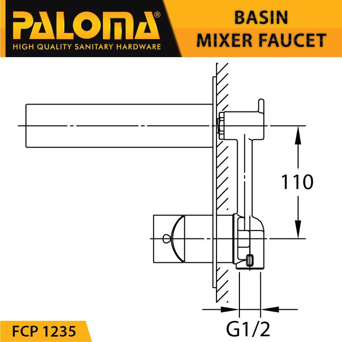 PALOMA FCP 1235 Keran Mixer Wastafel Cuci Tangan Panas Dingin Kran Air