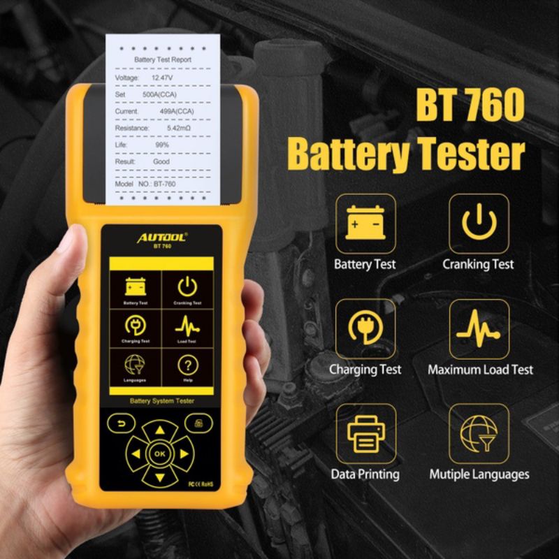 AUTOOL BT760 6-30V ALAT TES AKI KENDARAAN DENGAN THERMAL PRINTER