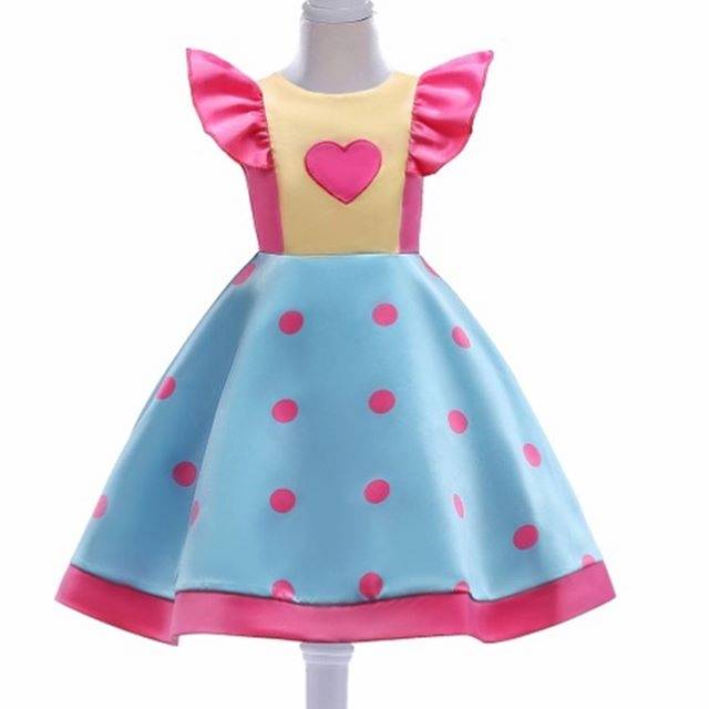 GA2599 KATHLEEN DRESS RAINBOW GAUN PESTA ULANG TAHUN ANAK CANDY PINK KUNING BIRU HEART LUCU BAGUS