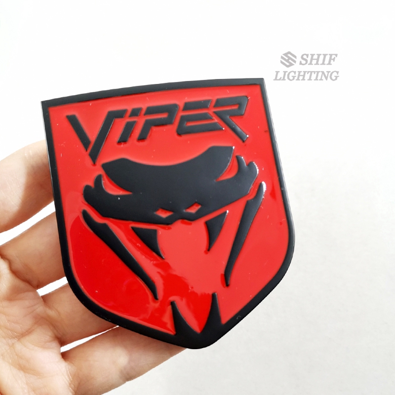 1Pc Stiker Emblem Logo Ular Kobra Bahan Metal Untuk Dekorasi Mobil Ford Mustang