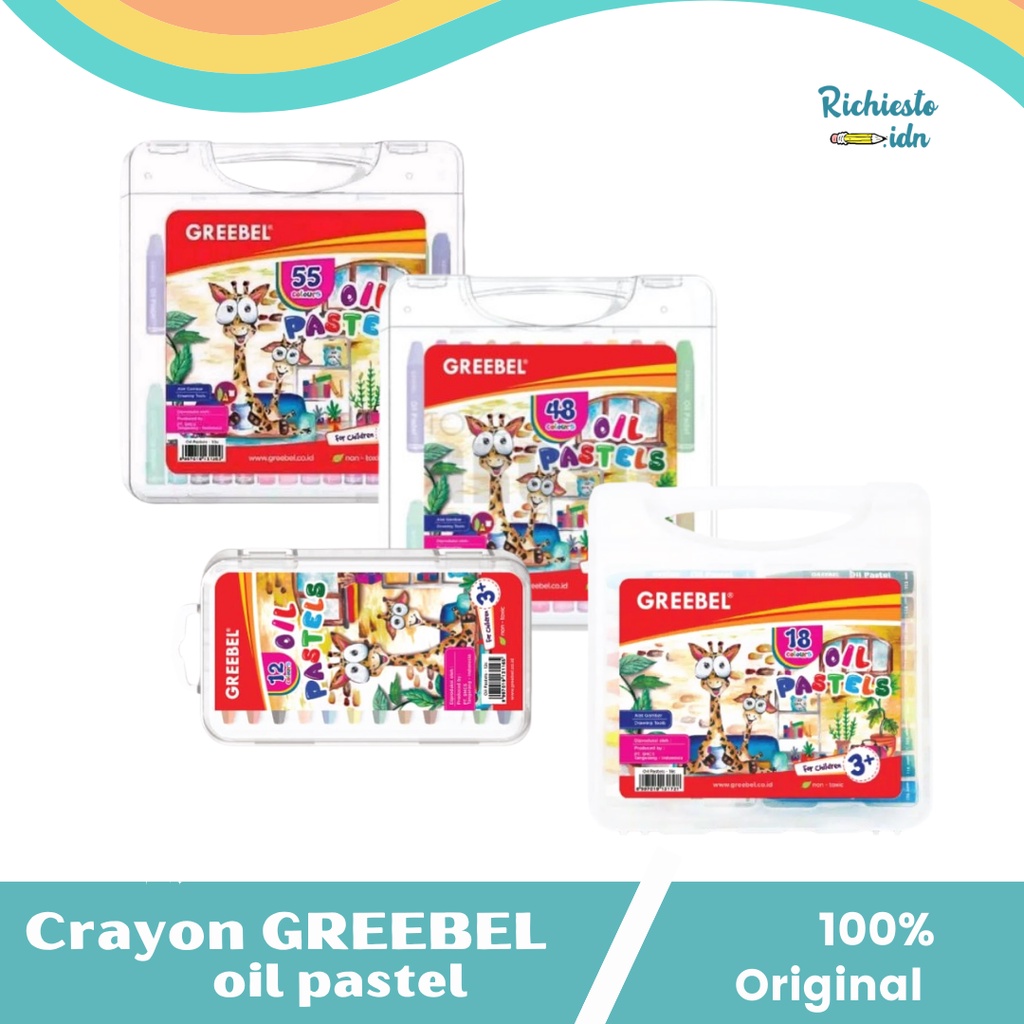 

GREEBEL Crayon/Krayon Kids Oil Pastel / Tidak berdebu & cerah untuk Sekolah Anak & professional non toxic