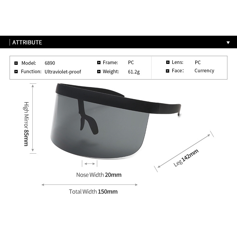 Kacamata Hitam Oversized Lensa Bening Bentuk Kotak Untuk Wanita One Piece