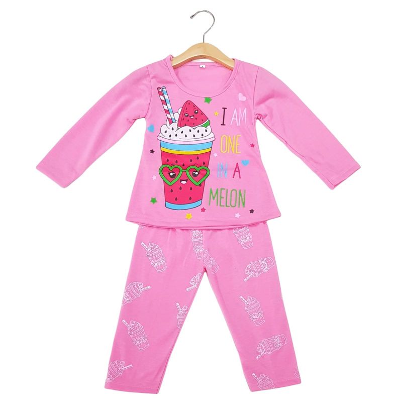 SETELAN BAJU ANAK PEREMPUAN SIKUNING NEW MOTIF WATERMELON 2-6 TAHUN