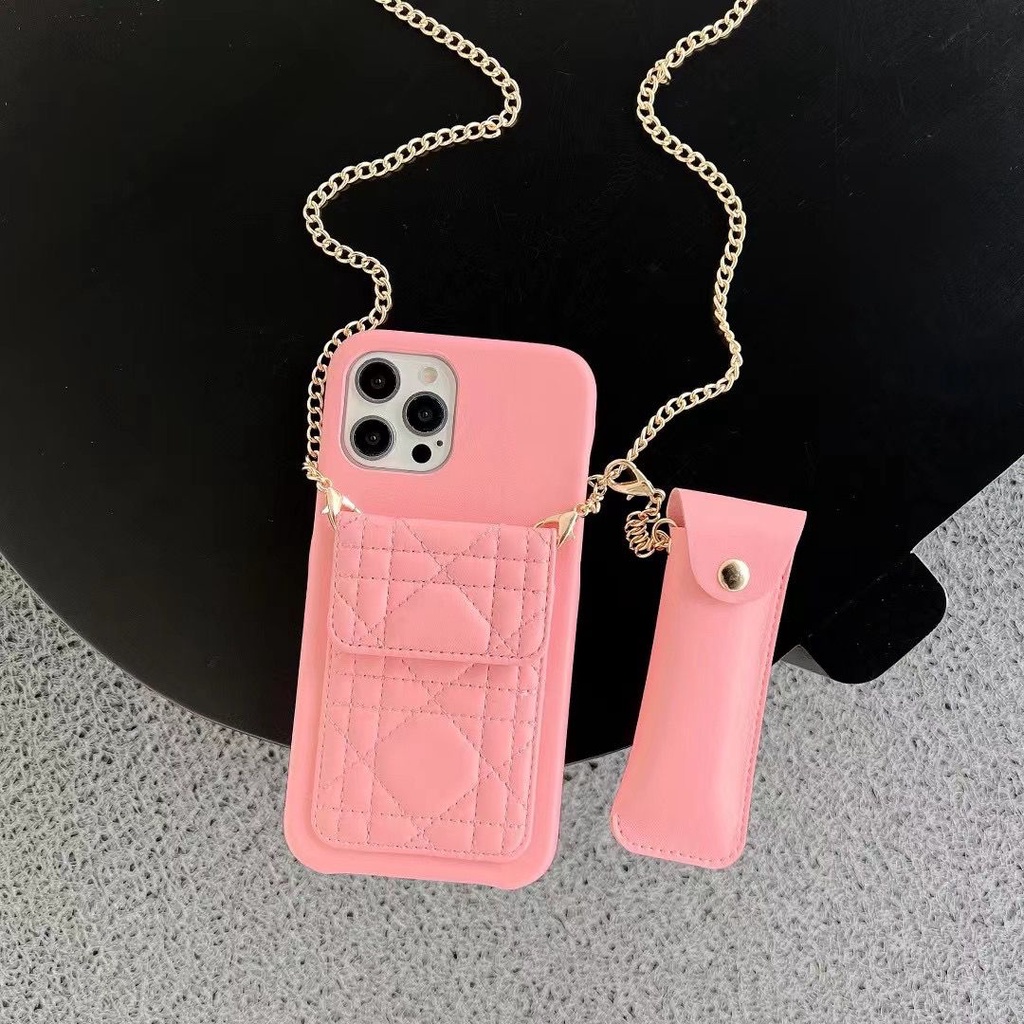 Case Tali selempang panjang Warna pastel lipstick pouch for Iphone 11 Pro Max 12 Pro Max 13 Pro Max FH90