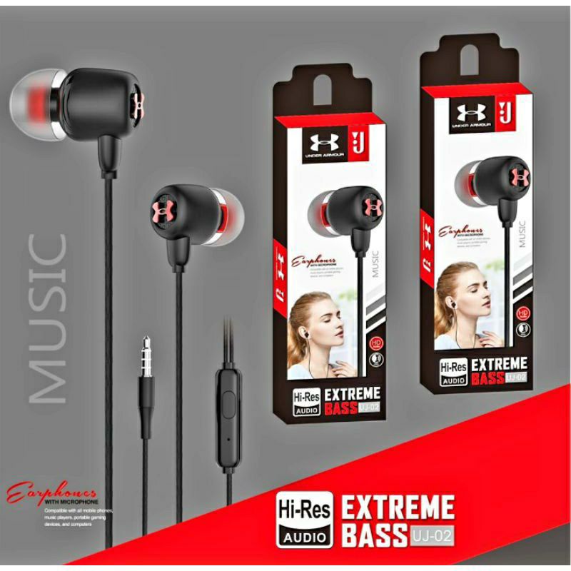HEADSET EARPHONE JBL UJ 02 EXTREME BASS WITH MICROPHONE