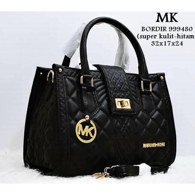 promo tas batam tas wanita tas import tas mk bordir tas pesta qbb - hitam terbaru