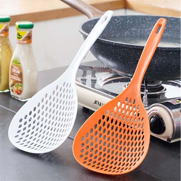 Non-slip Round Porous Strainer Drain Scoop / Vegetable Strainer Cooking Shovels