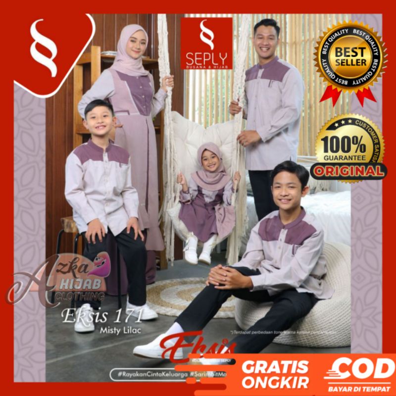 SALE SARIMBIT SEPLY DISKON 40%  EKSIS 171 MISTY LILAC / BAJU COUPLE KELUARGA / BAJU LEBARAN 2022 / B