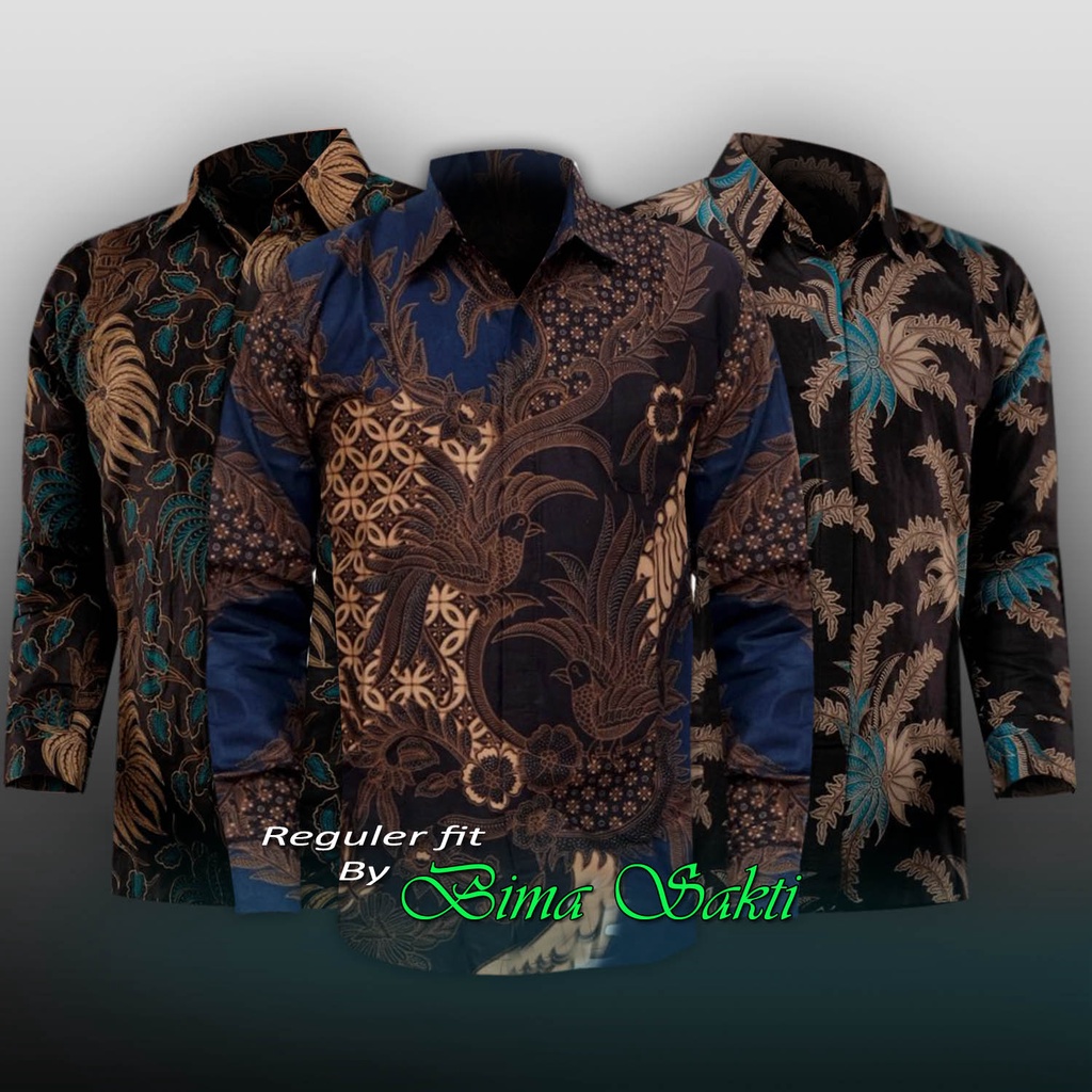 Bimasakti Kemeja Batik Pria Lengan panjang/ Baju Batik Pekalongan Murah Lengan Panjang New Modern / Seragam Pesta Resepsi Kantor Dinas Keren / Kemeja Batik Pria Lengan Panjang Terlaris / Batik Pekalongan / Kemeja Pria Terbaru /Baju Batik Pria terkini