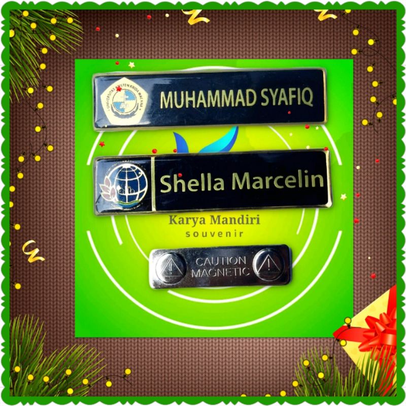 

Nama Dada Nametag Custom Etching Kuningan | Nametag Logo Perkantoran / PNS Custom Nama, Logo Bebas