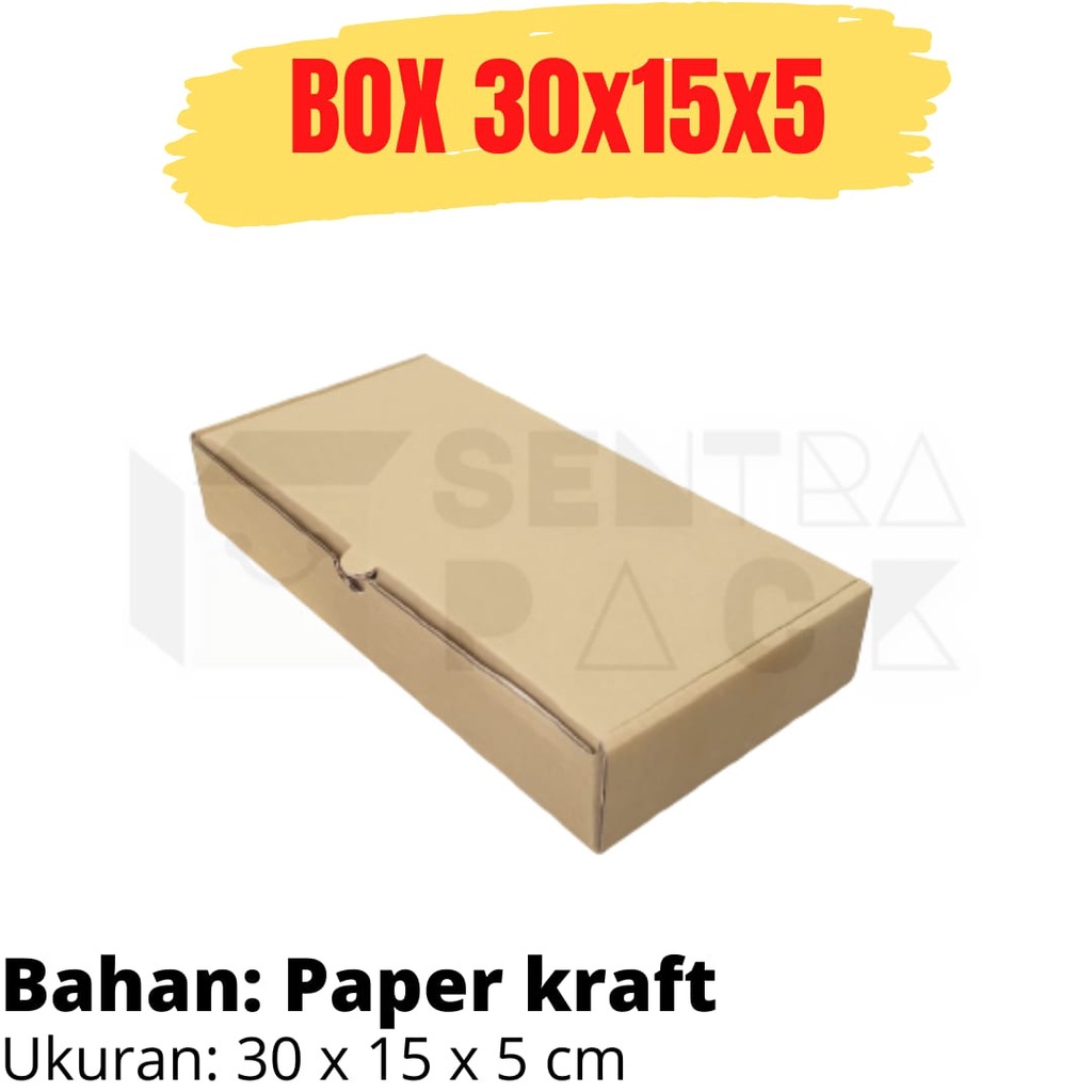 

Kardus Dus 30x15x5cm ECER Die Cut Box Kotak Packaging Brownies Baju Pizza sentrapackmalang