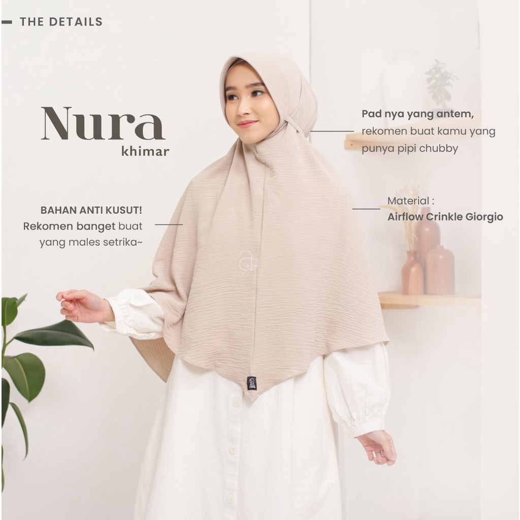 AZMEELA NURA NUHA HIJAB INSTAN TALI CRINKLE | HIJAB INSTAN PED ANTEM DAN NON PED TALI