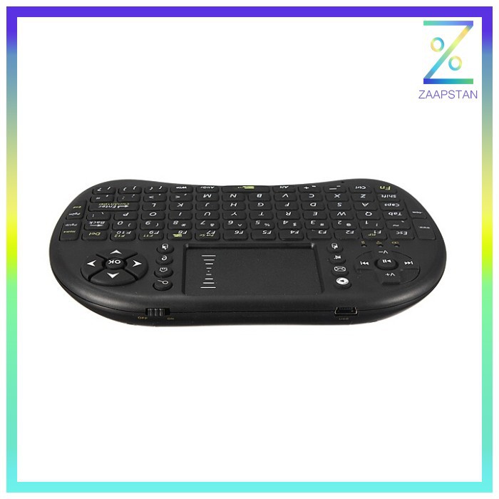 Mini Keyboard Wireless 2.4GHz dengan Touch Pad &amp; Fungsi Mouse i8 - Bla