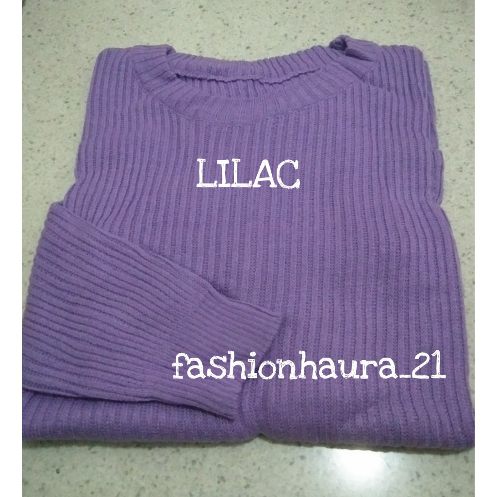 BEST SELLER BOXY ABG SWEATER RAJUT JUMBO WANITA OVERSIZE BAJU RAJUT POLOS HALUS ATASAN WANITA RAJUT PREMIUM-lilac