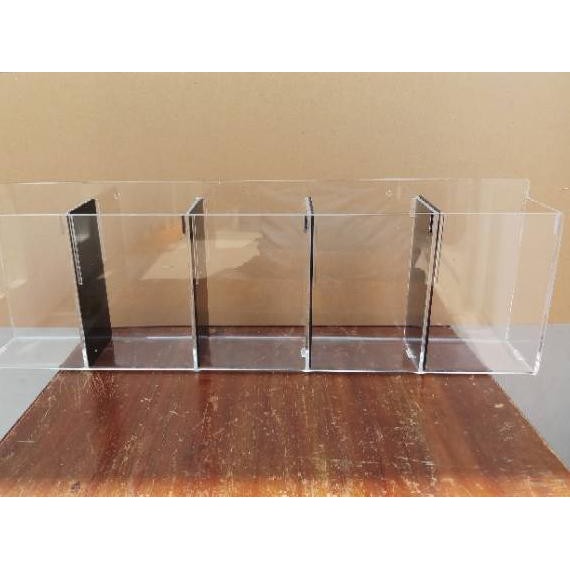 SZ ✔ Aquarium Soliter Cupang Akrilik - 5 kamar dan sekat bening hitam - Gantung GRP ❤️