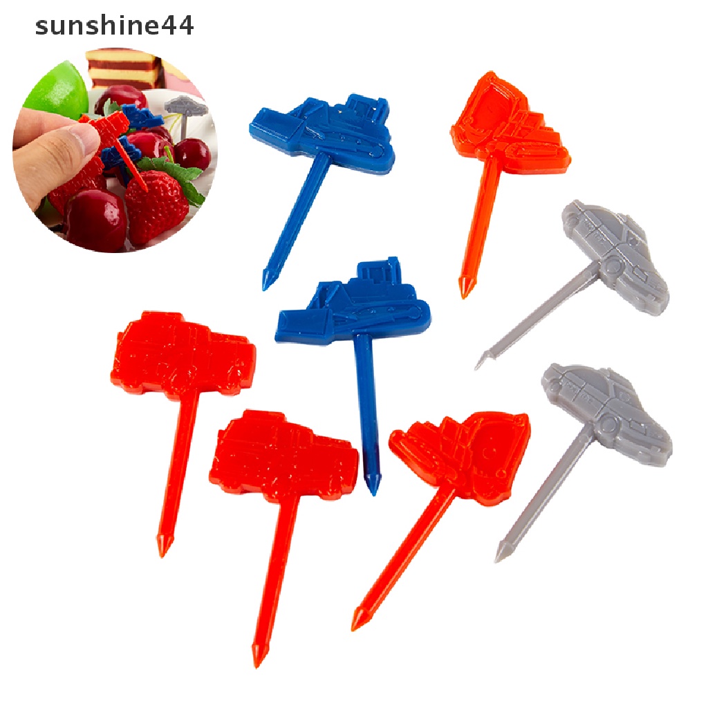 Sunshine 8pcs / Set Garpu Buah / Kue / Dessert Bentuk Kartun Hewan Untuk Dekorasi Makan Malam