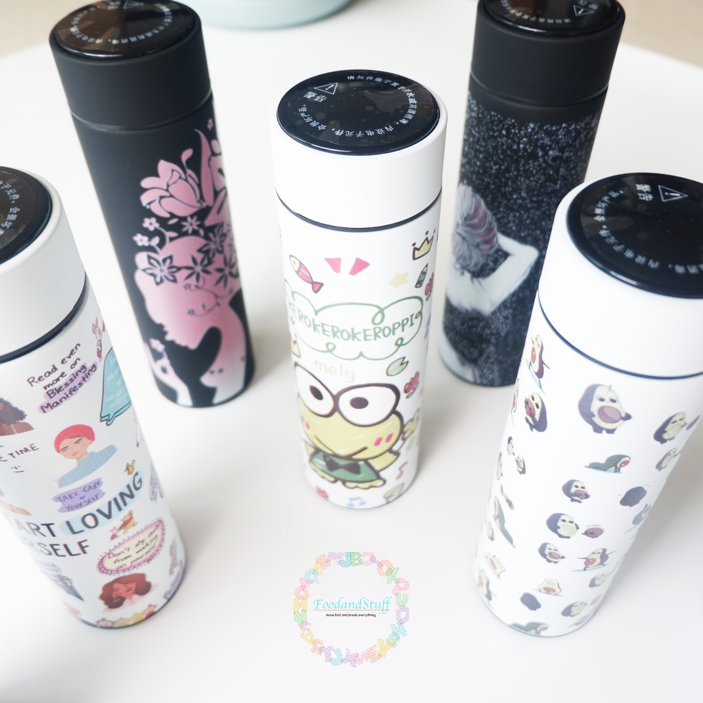 CUSTOM TUMBLER Celcius Stainless Air hangat panas temperatur termos suhu termometer LED Digital