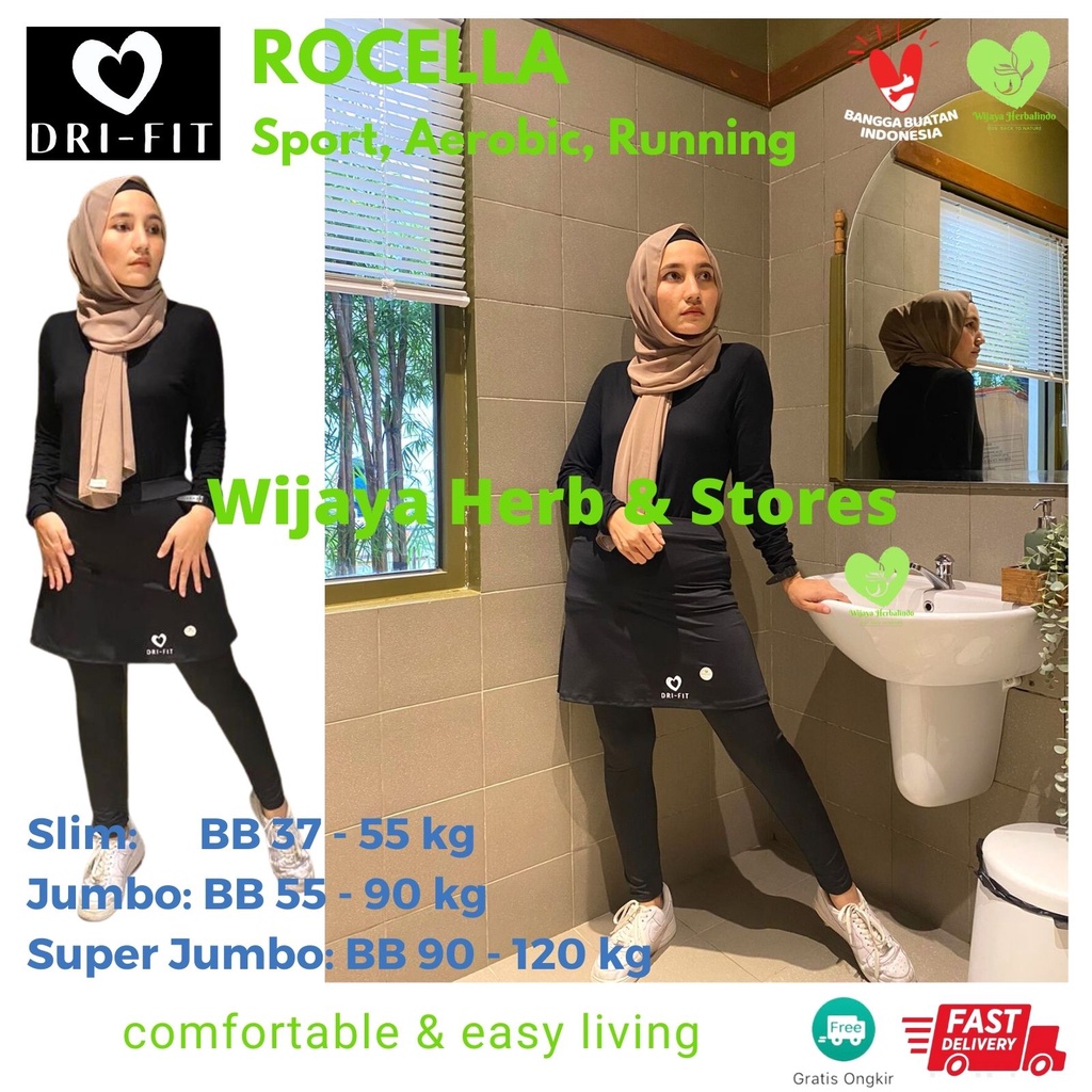 Celana Legging Rok  Senam Zumba Olahraga Wanita – Slim Super Jumbo Zumba Tenis Jogging Berenang Bersepeda