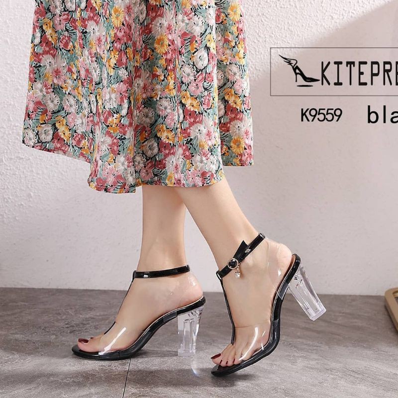 DIATA Sandal Heels Hak Kaca kiterplay kekinian kondangan gaya korean style 7cm tali gelang