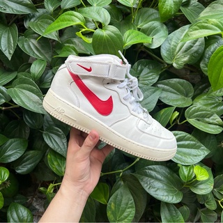 nike air force 1 mid sail university red