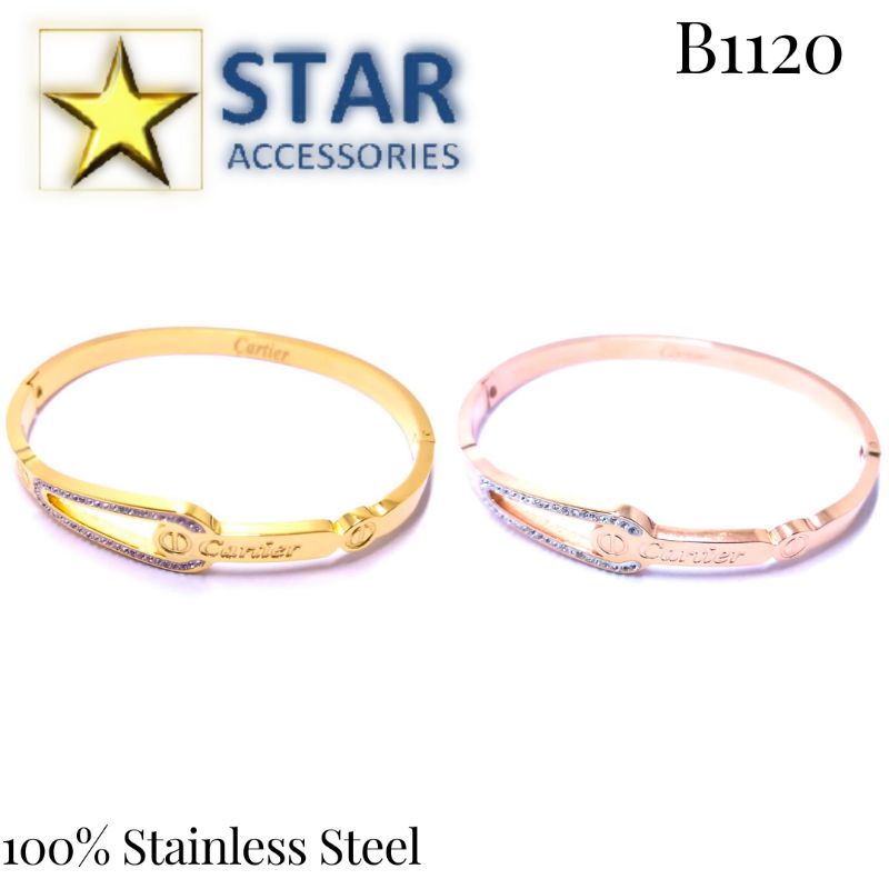 Gelang Titanium Cartier Gold | Gelang Titanium Cartier Rose Gold Anti Karat