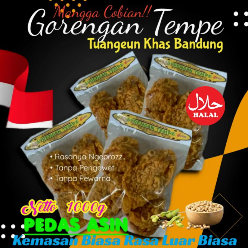 

1000g Gorengan Tempe Ngeprozz Khas Bandung - Rasa Pedas Asin