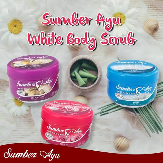 SUMBER AYU WHITE BODY SCRUB 250 Gram  LULUR Susu/Bengkoang/Pepaya