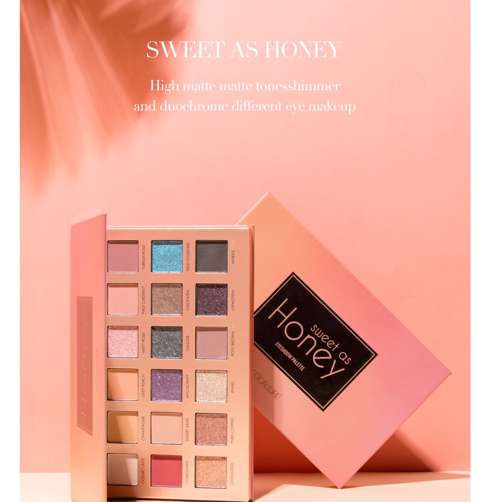 Focallure Eyeshadow Sweet As Honey 18 Color Eye Shadow Palette Matte Shimmer Focallure Eyeshadow Focallur