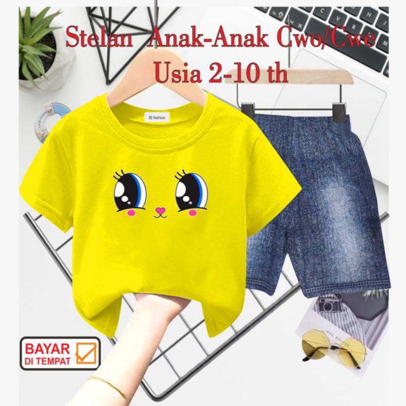 ((IB))SETELAN ANAK2 PEREMPUAN SEMI JEANS/MATA DIGITAL SABLON