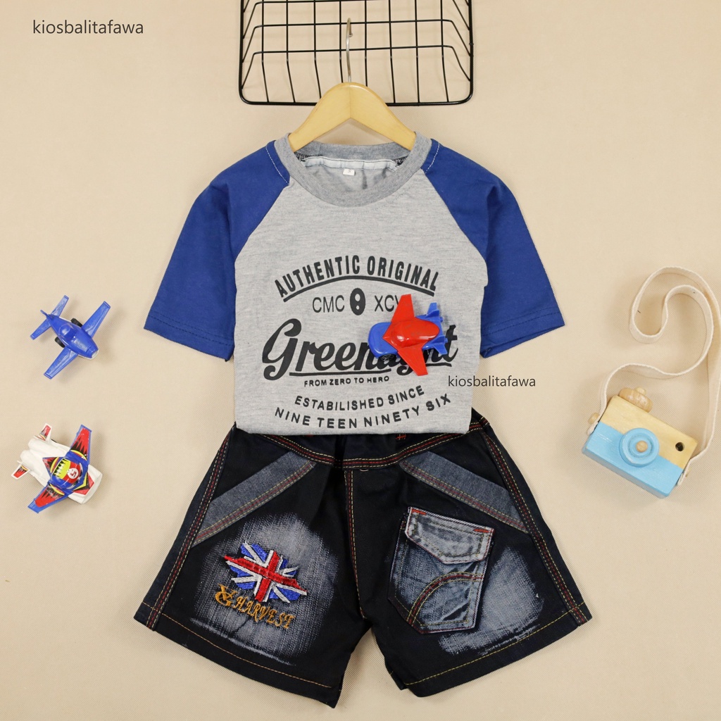 Set Zakki Anak Laki-Laki uk 1-6 Tahun / Set Branded Distro Baju Anak Laki-Laki Lengan Pendek Celana Jeans Set Laki Cowo Babycinnamon