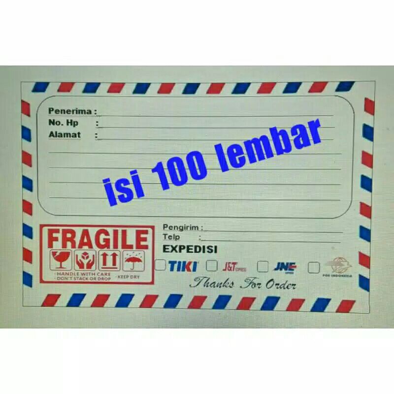 

label pengiriman olshop isi 100 lembar