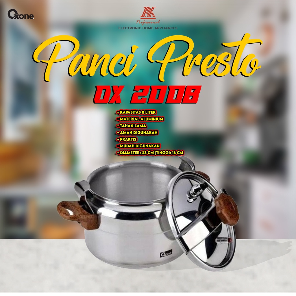 OXONE PRESSURE COOKER / PANCI PRESTO STAINLESS 8 LITER  [OX 2008]