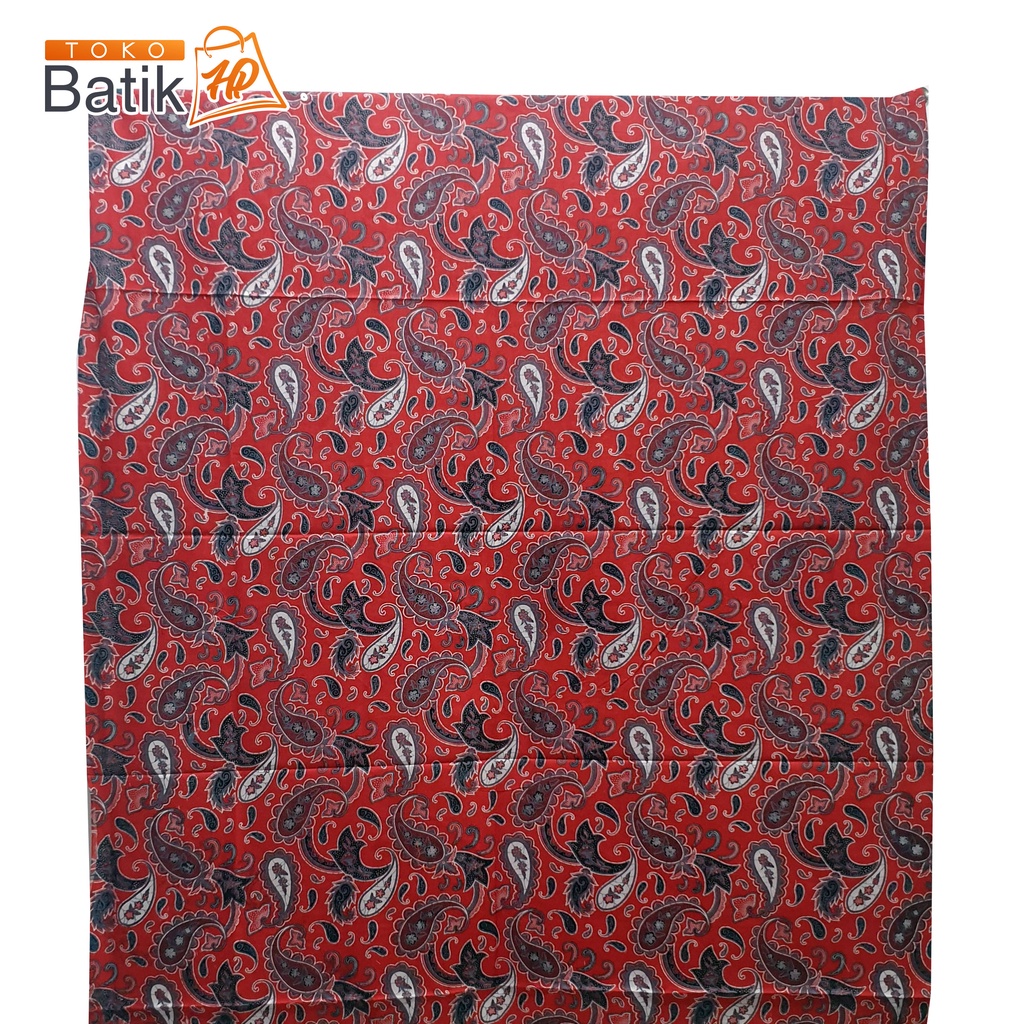 Kain Bahan Batik Pekalongan / Jarik Bahan Baju Motif Jengkol Merah Manis