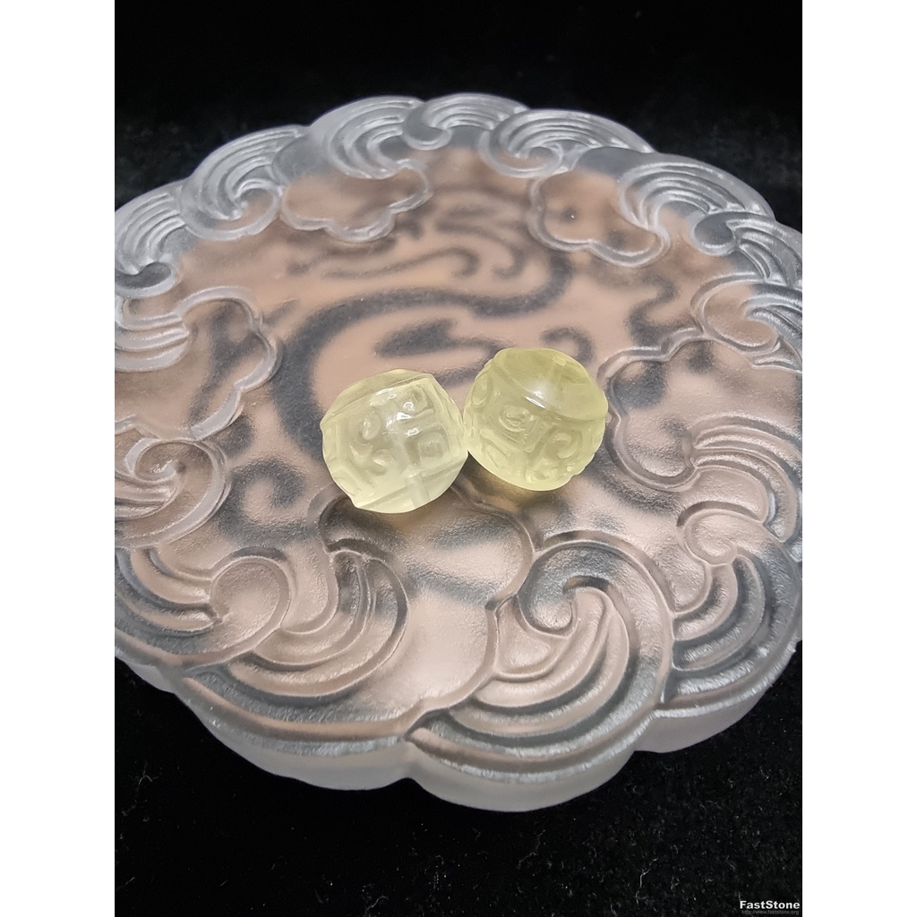 Bead Batu Kristal Lemon Citrine Quartz Awan Keberuntungan 13mm F711