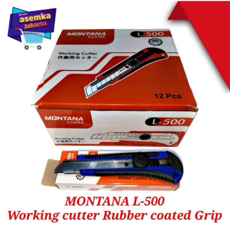 Pisau Kater Besar  6pcs Gagang Jumbo L500 Working Cutter Montana