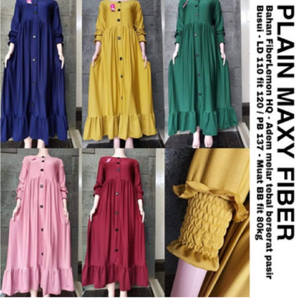 lemon skin alesha dress  gamis ALESHA  sISIL MAXY size Jumbo bahan Fiber Lemon Tebal melar adem