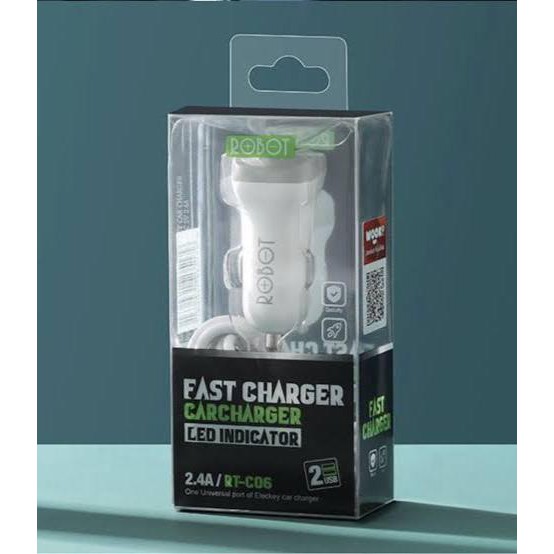 SAVER ROBOT RT-C06 2 USB CAR CHARGER MOTOR MOBIL RTC06 MOBILE CHARGER SB