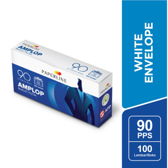 

[PAK] AMPLOP PAPERLINE EV-90 PUTIH POLOS 110 X 230 MM 80 GSM (100 LEMBAR)