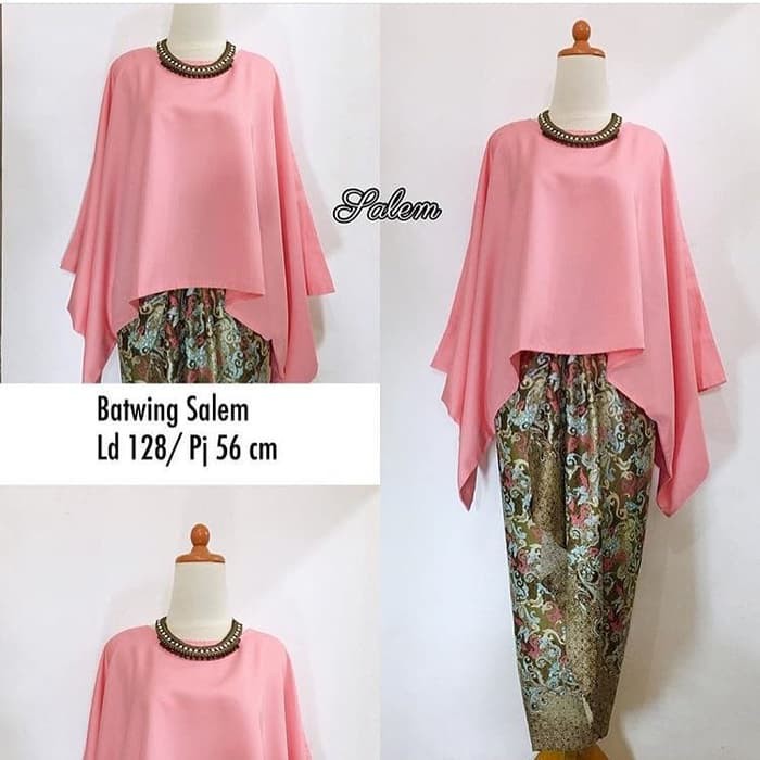 Setelan Kebaya Batwing / Kalong JUMBO Peach