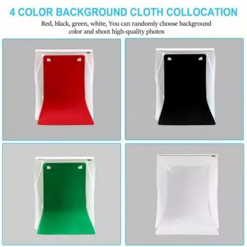 MINI STUDIO BOX LENGKAP LIGHTING LED BACKGROUND/MINI STUDIO FOTO BOX